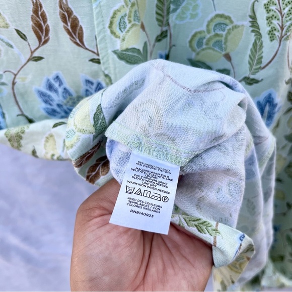 LOFT | NWT GARDEN LINEN BLEND SEAMED MINI SHIFT DRESS IN SEACREST SIZE 14 - Picture 8 of 12